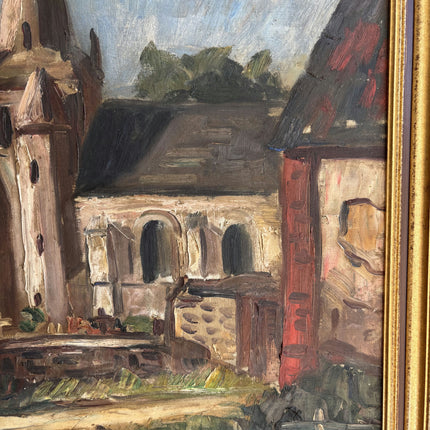Refined Cityscape Oil Painting "Stone Church" Traditional Art Holland Art Shop