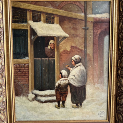 Elegant Figurative Oil Painting "Mother And Child" Authentic Art Holland Art Shop