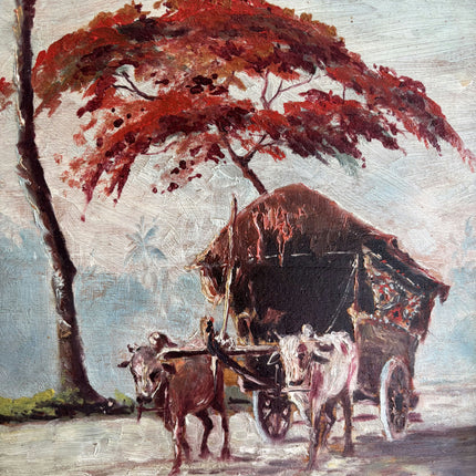 Classic Landscape Oil Painting "Ox Cart" Elegant Art Holland Art Shop