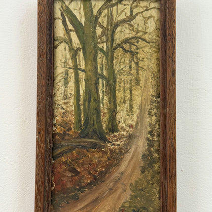 Elegant Landscape Oil Painting "Tree Trunk" Rustic Small Art Holland Art Shop