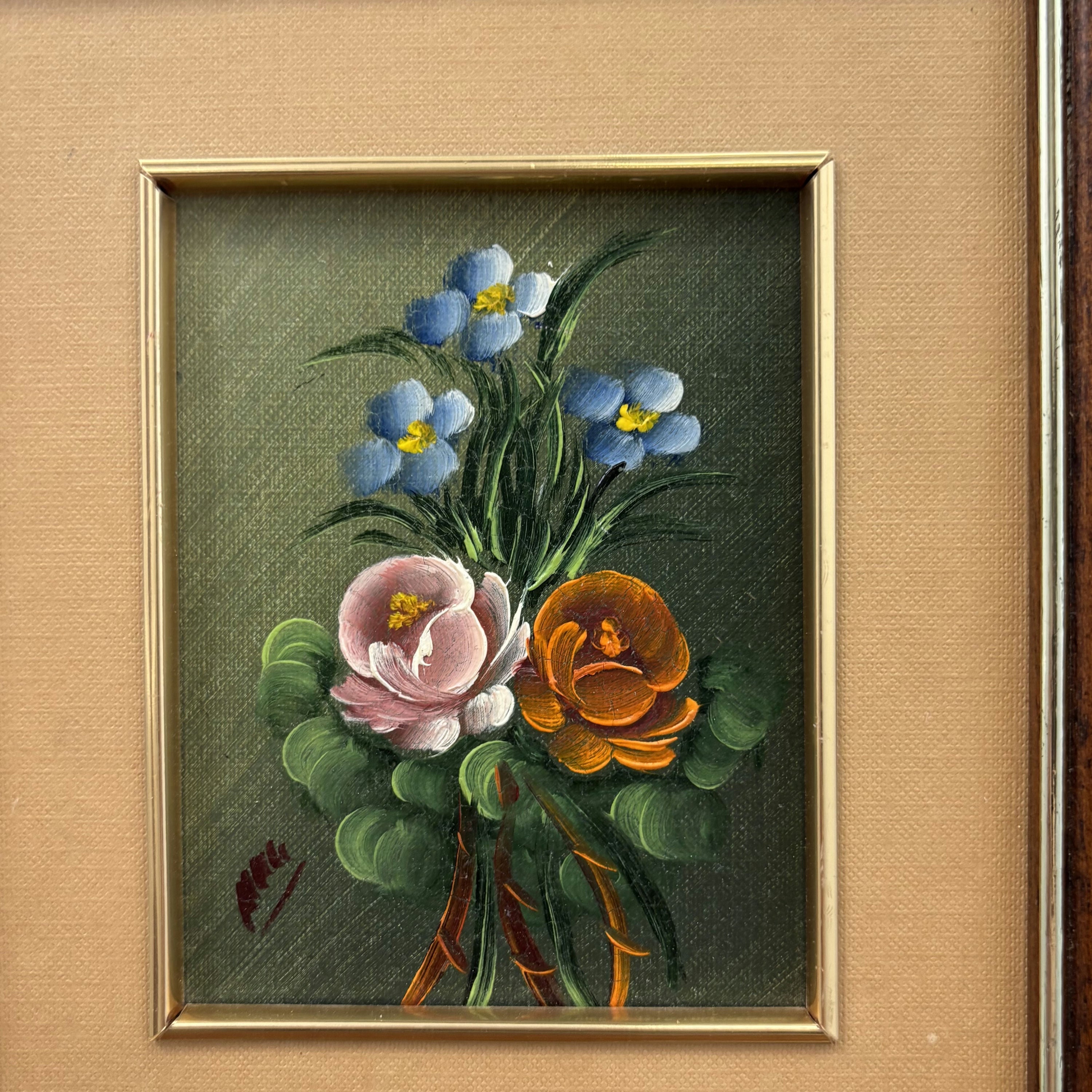 Expressive Flowery Still Life Oil Painting 