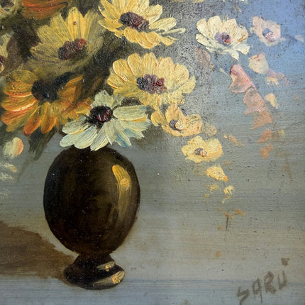 Detailed Floral Still Life Oil Painting "Flower Vase" Rustic Small Artwork Holland Art Shop