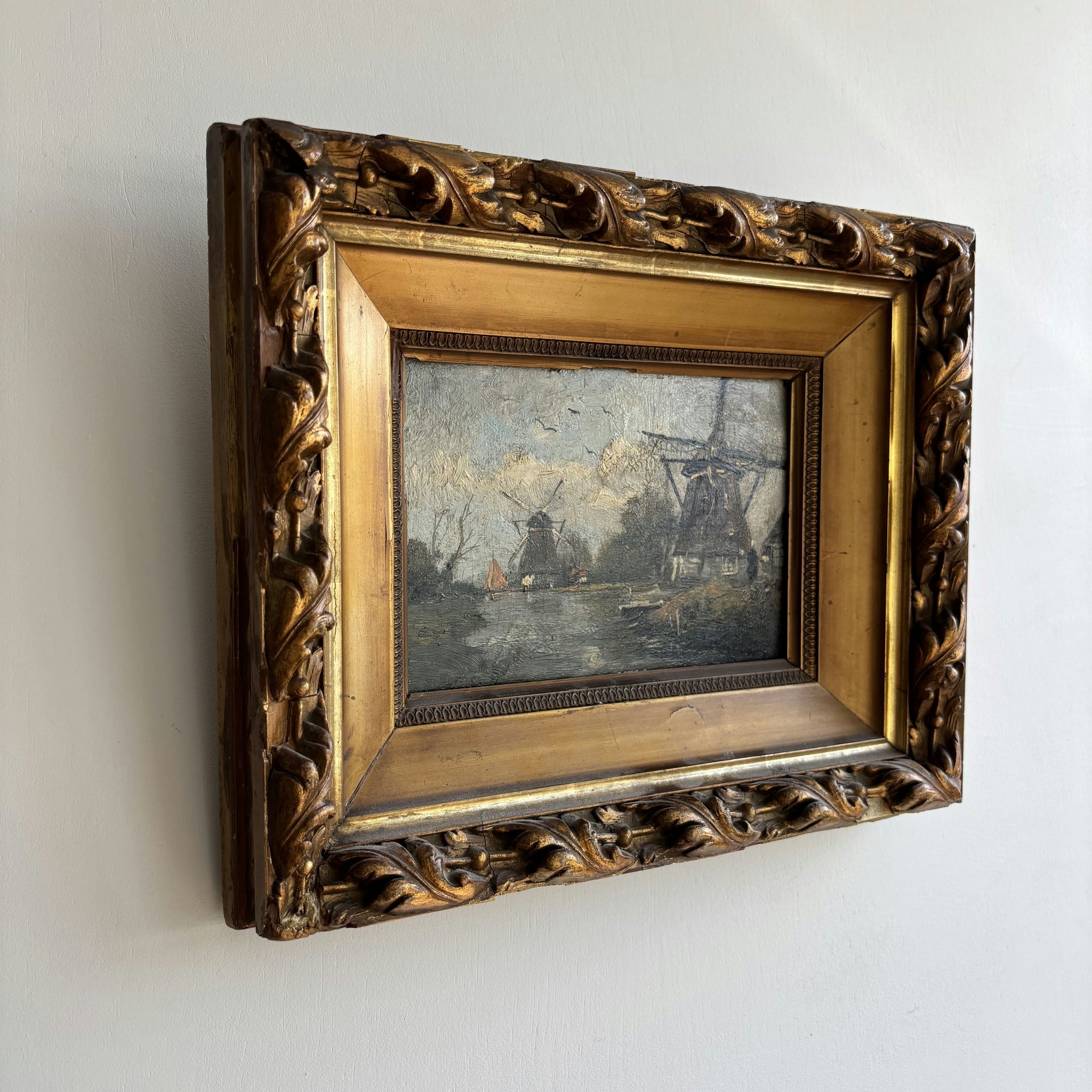 19th Century Antique Landscape Oil Painting 