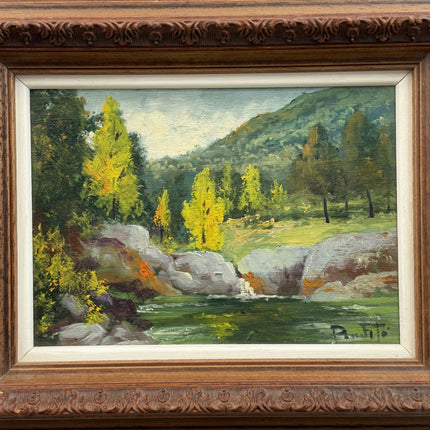 Classic Landscape Oil Painting "Ornate Frame" Elegant Small Artwork Holland Art Shop
