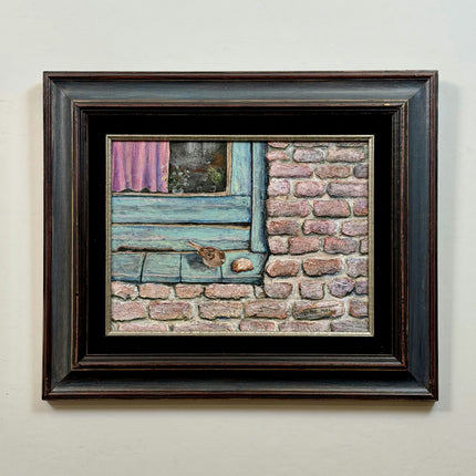 Detailed Animals Acrylic Paint "Blue Window" Handcrafted Artwork Holland Art Shop