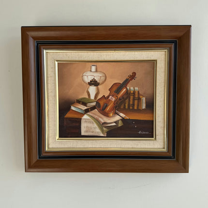 Elegant Still Life Oil Painting "Resting Violin" Expressive Art Holland Art Shop
