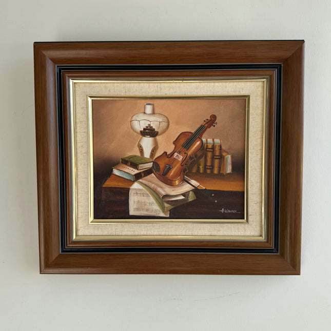 Elegant Still Life Oil Painting "Resting Violin" Expressive Art Holland Art Shop