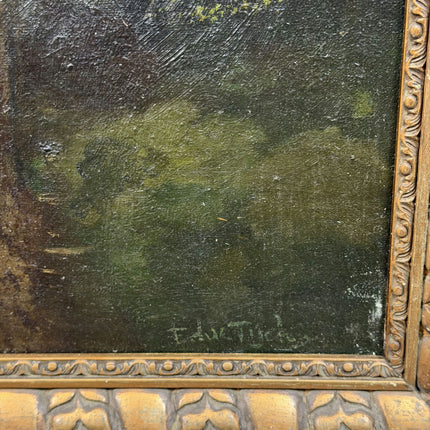 Antique Landscape Oil Painting "Country Road" Original Art Holland Art Shop