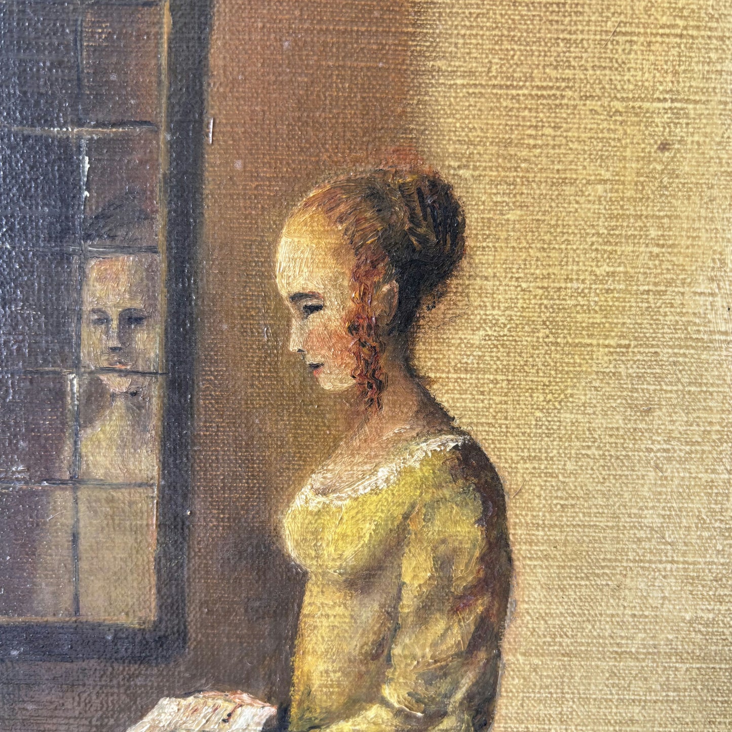 Traditional Oil Painting "Window Reflection" Fine Medium Art