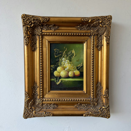 19th Century Oil Painting Still Life "Grapes And Apples" Small Artwork Holland Art Shop