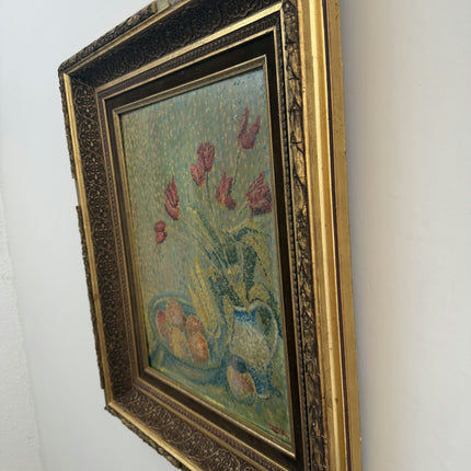 Antique Floral Still Life Oil Painting "Flower Vase" Traditional België Artwork Holland Art Shop