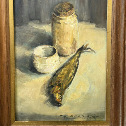 Rustic Still Life Oil Painting "Salt Shaker" Handcrafted Art Holland Art Shop