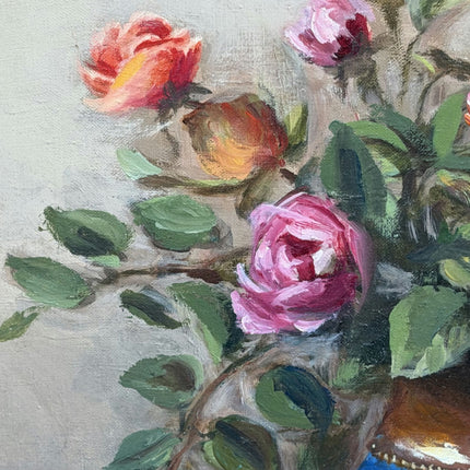 Expressive Floral Still Life Oil Painting "Blue Vase" Timeless Artwork Holland Art Shop