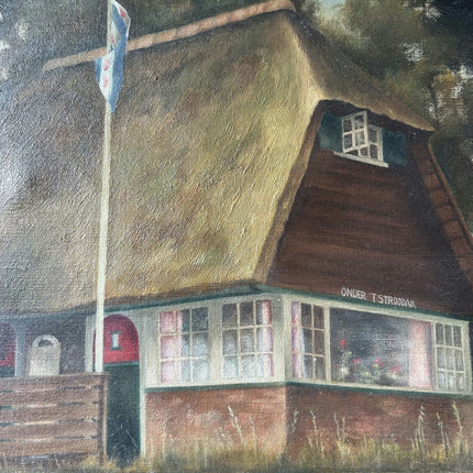 Original Landscape Oil Painting "Waterside House" Detailed Art Holland Art Shop
