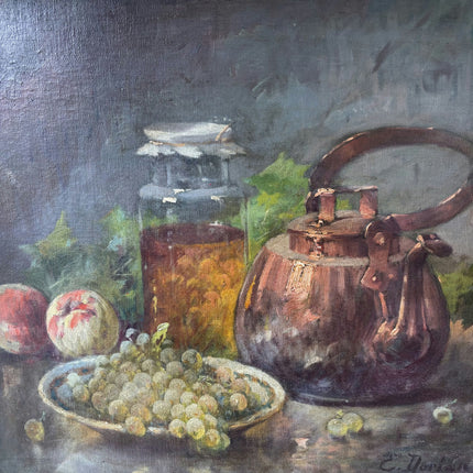Timeless Still Life Oil Painting "Bowl Grapes" Handcrafted Artwork Holland Art Shop