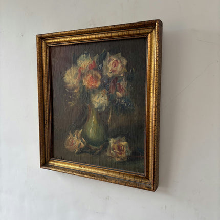 Rustic Floral Still Life Oil Painting "Flower Vase" Classic Small Art Holland Art Shop