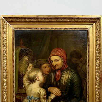 Otto de Boer 1826 Antique Figurative Oil Painting "Old Woman" Large Art Holland Art Shop