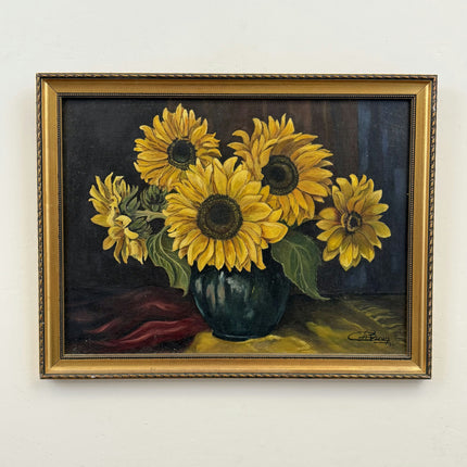 Handcrafted Floral Still Life Oil Painting "Sunflower Bouquet" Artwork Holland Art Shop