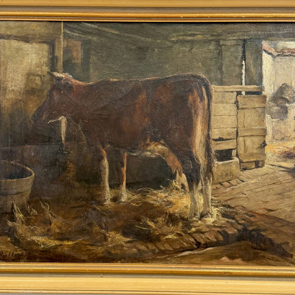Antique Animals Oil Painting "Grazing Cow" Classic Art Holland Art Shop