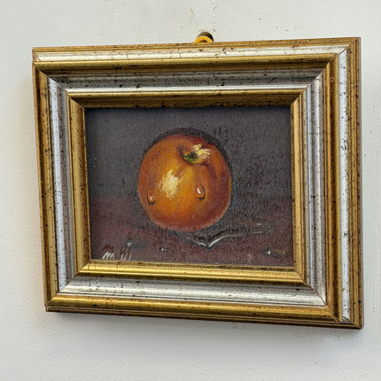 Traditional Still Life Oil Painting "Single Apple" Handcrafted Small Art Holland Art Shop