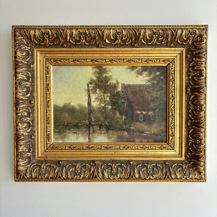 Original Landscape Oil Painting "Gilded Frame" Refined Artwork Holland Art Shop