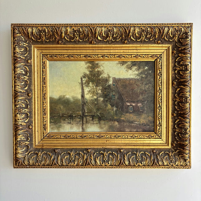 Original Landscape Oil Painting "Gilded Frame" Refined Artwork Holland Art Shop