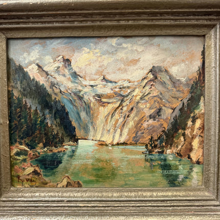 Classic Landscape Oil Painting "Mountain Lake" Original Small Art Holland Art Shop