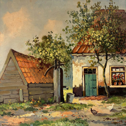 Remarkable Oil Painting Landscape "Charming Homestead" Marvelous Medium Artwork Holland Art Shop