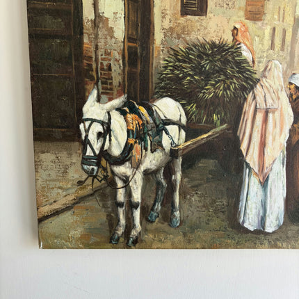 Authentic Figurative Oil Painting "Pack Donkey" Vintage Art Holland Art Shop