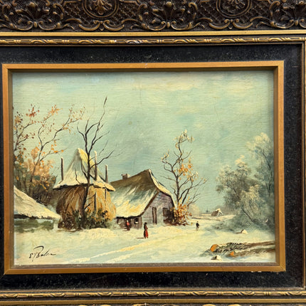 Expressive Winter Landscape Oil Painting "Framed Painting" Original Small Art Holland Art Shop