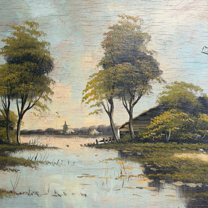 Vintage Landscape Oil Painting "Framed Painting" Handcrafted Large Art Holland Art Shop