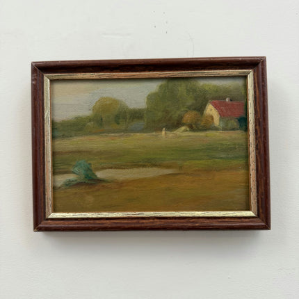 Timeless Landscape Oil Painting "Country Cottage" Authentic Small Artwork Holland Art Shop