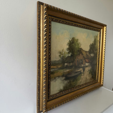 Classic Interior Oil Painting "Thatched Cottage" Refined Artwork Holland Art Shop