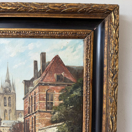 Intriguing Oil Painting Cityscape "Canal Bridge" The Hague (Netherlands) Artwork Holland Art Shop