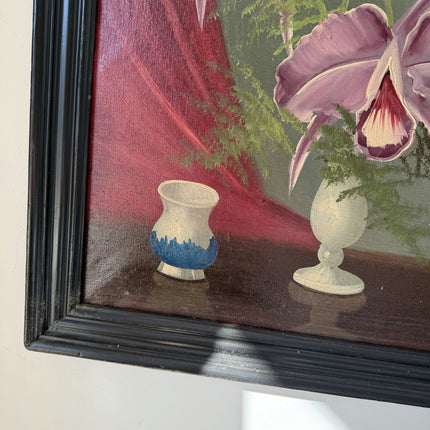 Intriguing Oil Painting Floral Still Life "Orchid Vase" Authentic Medium Art Holland Art Shop