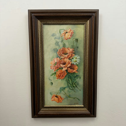 Authentic Floral Still Life Oil Painting "Orange Poppies" Spanish Artwork Holland Art Shop