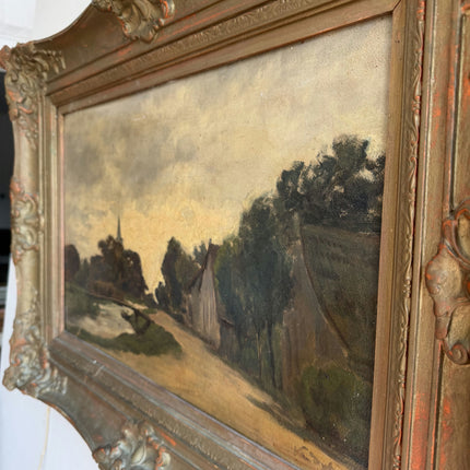 Expressive Landscape Oil Painting "Ornate Frame" Authentic Large Art Holland Art Shop