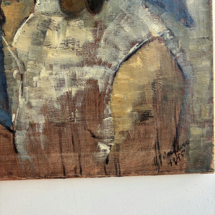 Handcrafted Portrait Oil Painting "Woman In Shawl" Rustic Art Holland Art Shop