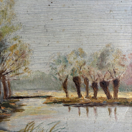 Original Landscape Oil Painting "Wooden Frame" Expressive Small Artwork Holland Art Shop