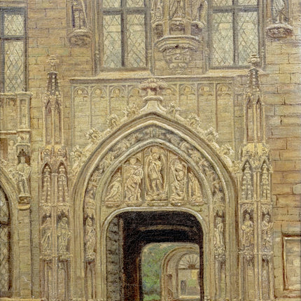 1931 Cityscape Oil Painting "Ornate Doorway" Art Holland Art Shop