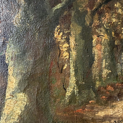 Handcrafted Landscape Oil Painting "Arched Pathway" Elegant Small Artwork Holland Art Shop