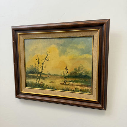 Authentic Landscape Oil Painting "Solitary Trees" Vintage Art Holland Art Shop