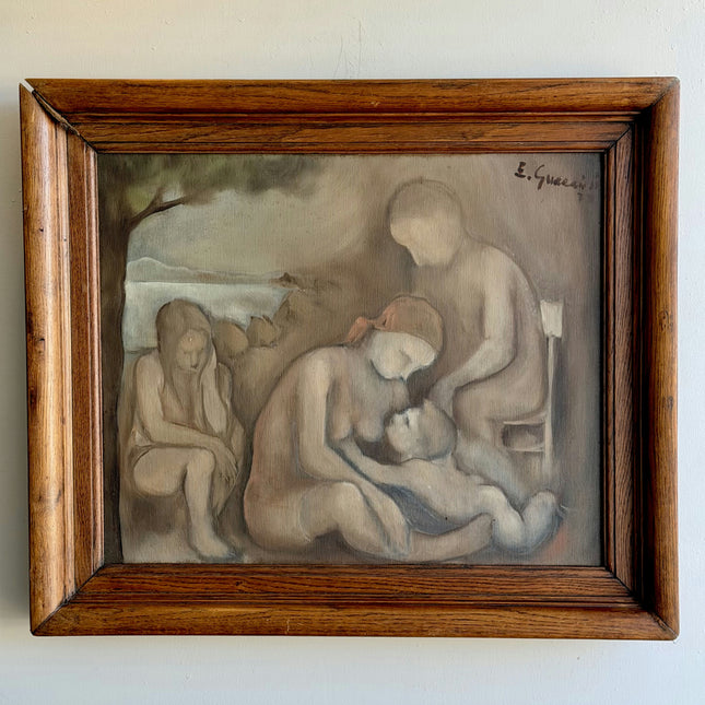 Elegant Figurative Oil Painting "Nursing Mother" Timeless Artwork Holland Art Shop