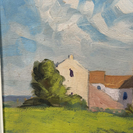 Handcrafted Landscape Oil Painting "Village Houses" Expressive Artwork Holland Art Shop