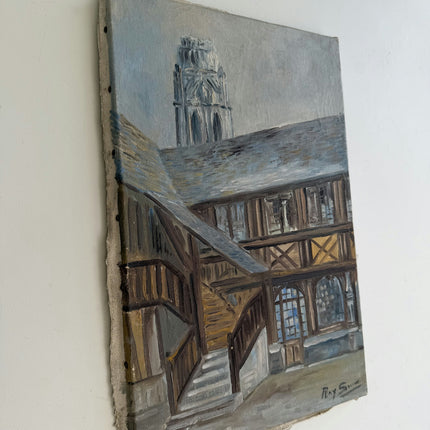 Original Cityscape Oil Painting "Wooden Staircase" Classic Art Holland Art Shop