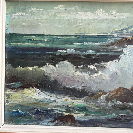 Refined Seascape Oil Painting "Ocean Painting" Detailed Small Artwork Holland Art Shop