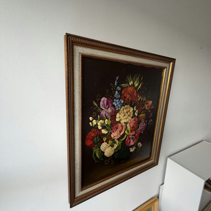 Elegant Flowery Still Life Oil Painting "Flower Bouquet" Traditional Large Art Holland Art Shop