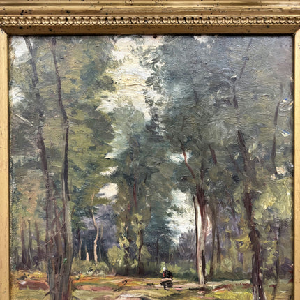19th Century Antique Landscape Oil Painting "Forest Path" Art Holland Art Shop