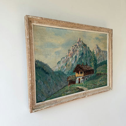 Original Landscape Oil Painting "Mountain Peak" Vintage Art Holland Art Shop