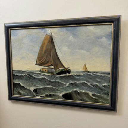 Classic Seascape Oil Painting "Sailing Boat" Timeless Large Artwork Holland Art Shop